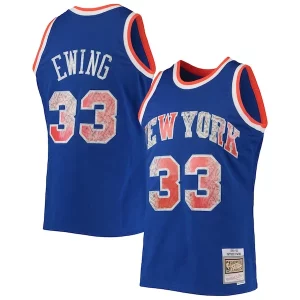 Gorgeous Patrick Ewing New York Knicks 1991/92 Hardwood Classics NBA 75th Anniversary Diamond Swingman Jersey Blue