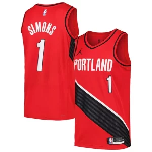 Fascinante Incantevole Anfernee Simons Portland Trail Blazers Jordan Brand Swingman Player Jersey Statement Edition Red/Black