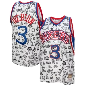 Eccezionale Splendido Allen Iverson Philadelphia 76ers 1996/97 Swingman Jersey White