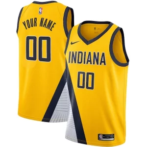 Stupendo Indiana Pacers Nike 2019/20 Custom Swingman Jersey Yellow Statement Edition