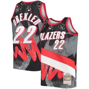 Carino Stupendo Moderno Clyde Drexler Portland Trail Blazers Hardwood Classics 1991/92 Hyper Hoops Swingman Jersey Black