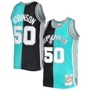 Raffinato David Robinson San Antonio Spurs Hardwood Classics 1998/99 Split Swingman Jersey Black/Teal