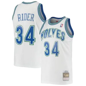 Lussuoso Magnifico Isaiah Rider Minnesota Timberwolves 1995/96 Hardwood Classics Swingman Jersey White
