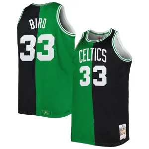 Robusto Attraente Larry Bird Boston Celtics Big & Tall Hardwood Classics 1985/86 Split Swingman Jersey Kelly Green/Black