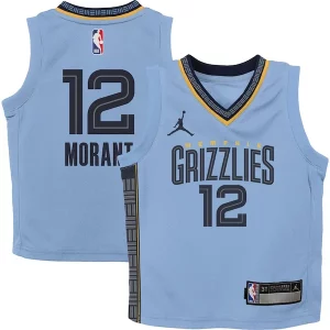 Fascinante Fantastico Ja Morant Memphis Grizzlies Jordan Brand Preschool 2022/23 Statement Edition Jersey Light Blue