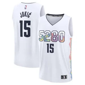 Eccezionale Fascinante Incantevole Nikola Jokic Denver Nuggets Youth 2024/25 Fast Break Player Jersey City Edition White