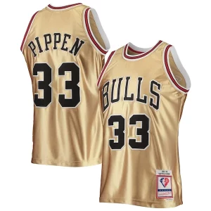 Sofisticato Lussuoso Bellissimo Scottie Pippen Chicago Bulls 75th Anniversary 1997/98 Hardwood Classics Swingman Jersey Gold