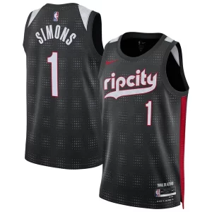 Eccezionale Bellissimo Anfernee Simons Portland Trail Blazers Nike Unisex 2024/25 Swingman Player Jersey City Edition Black