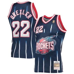 Fantastico Trendy Clyde Drexler Houston Rockets 1996/97 Hardwood Classics Swingman Jersey Navy