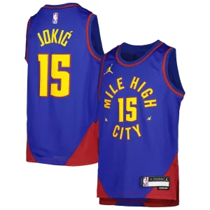 Elegante Raffinato Nikola Jokic Denver Nuggets Jordan Brand Youth Swingman Jersey Statement Edition Blue