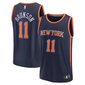 Sofisticato Jalen Brunson New York Knicks Fast Break Replica Player Jersey Statement Edition Navy