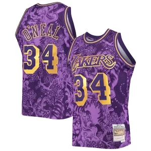 Carino Pratico Shaquille O'Neal Los Angeles Lakers Hardwood Classics 1996/97 Lunar New Year Swingman Jersey Purple