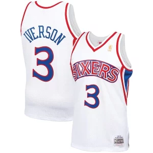 Magnifico Allen Iverson Philadelphia 76ers 1996/97 Hardwood Classics Swingman Jersey White/Red/Royal/Black
