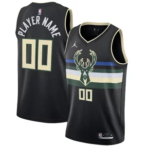 Duraturo Gorgeous Milwaukee Bucks Jordan Brand Swingman Custom Jersey Statement Edition Black