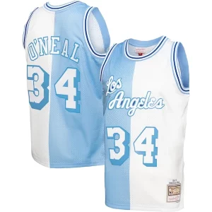 Prestigioso Shaquille O'Neal Los Angeles Lakers Hardwood Classics 1996/97 Split Swingman Jersey Powder Blue/White
