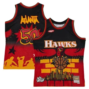 Sofisticato Atlanta Hawks x Tats Cru Hardwood Classics Fashion Jersey Black