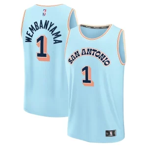 Classico Incantevole Victor Wembanyama San Antonio Spurs 2024/25 Fast Break Player Jersey City Edition Light Blue