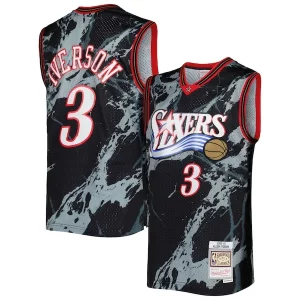 Eccezionale Cool Bellissimo Allen Iverson Philadelphia 76ers 2000/01 Hardwood Classics Marble Swingman Jersey Black