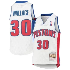 Eccezionale Rasheed Wallace Detroit Pistons Youth 2003/04 Hardwood Classics Swingman Jersey White