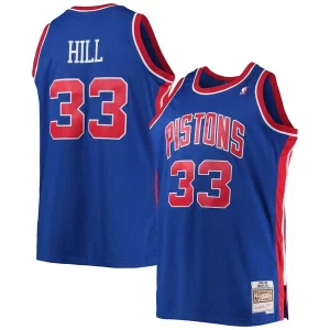 Cool Gorgeous Fantastico Grant Hill Detroit Pistons 1995/96 Big & Tall Hardwood Classics Swingman Jersey Blue