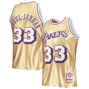 Elegante Duraturo Kareem Abdul Jabbar Los Angeles Lakers 75th Anniversary 1983/84 Hardwood Classics Swingman Jersey Gold