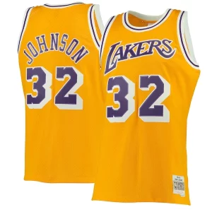 Attraente Trendy Cool Magic Johnson Los Angeles Lakers 1984/85 Hardwood Classics Swingman Jersey Gold/Purple