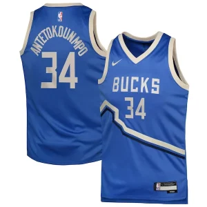 Sofisticato Magnifico Giannis Antetokounmpo Milwaukee Bucks Nike Youth 2024/25 Swingman Player Jersey City Edition Royal