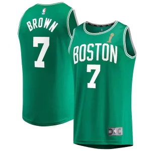 Raffinato Duraturo Sofisticato Jaylen Brown Boston Celtics 2024 NBA Finals Champions Fast Break Replica Player Jersey Kelly Green Icon Edition