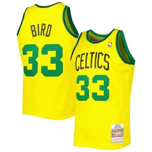 Incantevole Moderno Larry Bird Boston Celtics 1985 86 Hardwood Classics Reload 3.0 Swingman Jersey Gold