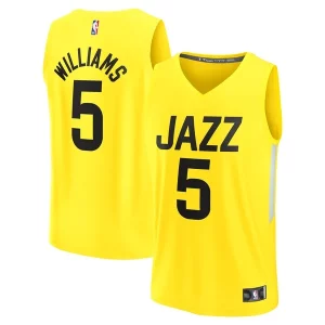 Ottimo Cody Williams Utah Jazz 2024 NBA Draft Fast Break Player Jersey Icon Edition Yellow