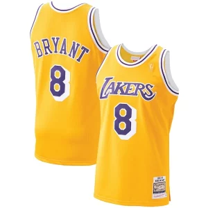 Attraente Incantevole Resistente Men's Los Angeles Lakers Kobe Bryant Gold 1996 97 Hardwood Classics Authentic Player Jersey