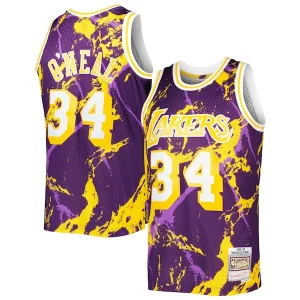 Incantevole Shaquille O'Neal Los Angeles Lakers 1996/97 Hardwood Classics Marble Swingman Jersey Purple
