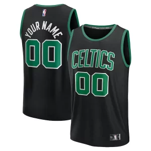 Resistente Boston Celtics Youth Custom Fast Break Jersey Black Statement Edition/Kelly Green/White