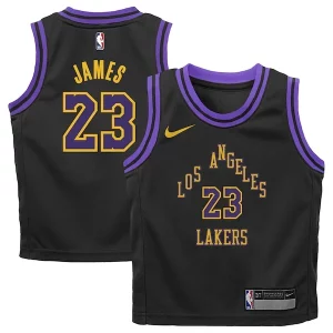 Delizioso Trendy LeBron James Los Angeles Lakers Nike Preschool 2023/24 Swingman Replica Jersey City Edition Black