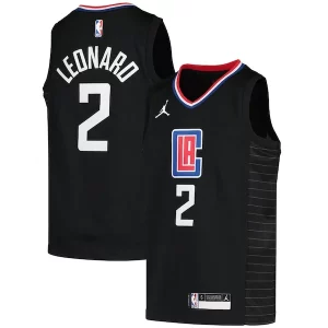 Resistente Kawhi Leonard LA Clippers Jordan Brand Youth 2020/21 Swingman Player Jersey Black Statement Edition