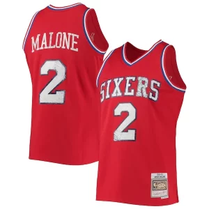 Versatile Splendido Carino Moses Malone Philadelphia 76ers 1982/83 Hardwood Classics NBA 75th Anniversary Diamond Swingman Jersey Red
