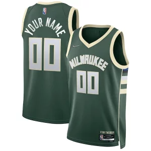 Elegante Pratico Milwaukee Bucks Nike 2021/22 Diamond Swingman Custom Jersey Icon Edition Hunter Green