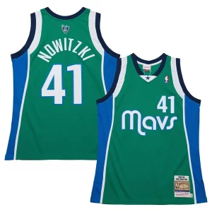 Pratico Gorgeous Attraente Dirk Nowitzki Dallas Mavericks 2004/05 Hardwood Classics Authentic Jersey Green