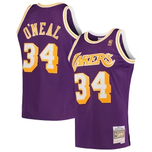 Meraviglioso Elegante Shaquille O'Neal Los Angeles Lakers Hardwood Classics Swingman Jersey Purple/Royal/Gold