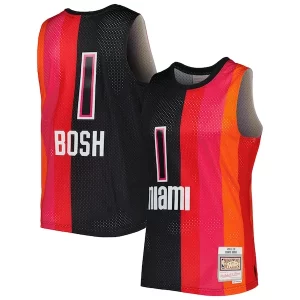 Pratico Meraviglioso Chris Bosh Miami Heat Hardwood Classics 2011/12 Split Swingman Jersey Black/Red