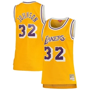 Duraturo Magic Johnson Los Angeles Lakers Women's 1984/85 Hardwood Classics Swingman Jersey Gold