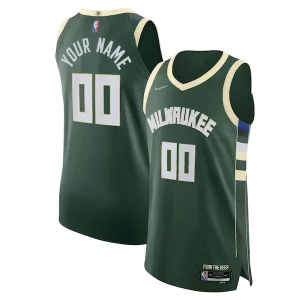Sofisticato Milwaukee Bucks Nike 2021/22 Diamond Authentic Custom Jersey Icon Edition Hunter Green