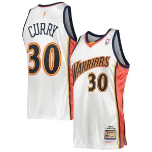 Gorgeous Pratico Stephen Curry Golden State Warriors 2009/10 Hardwood Classics Authentic Jersey White