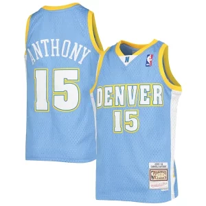 Resistente Carmelo Anthony Denver Nuggets Youth 2003 04 Hardwood Classics Swingman Jersey Powder Blue