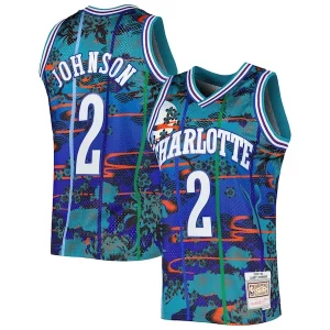 Fantastico Resistente Larry Johnson Charlotte Hornets 1992/93 Hardwood Classics Lunar New Year Swingman Jersey Teal