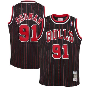 Versatile Classico Dennis Rodman Chicago Bulls Youth 1995/96 Hardwood Classics Swingman Jersey Black