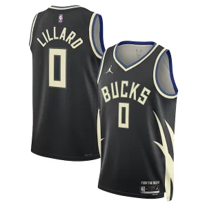 Moderno Incantevole Damian Lillard Milwaukee Bucks Jordan Brand Unisex Swingman Player Jersey Statement Edition Black