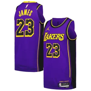 Gorgeous Sofisticato Prestigioso LeBron James Los Angeles Lakers Jordan Brand Authentic Player Jersey Statement Edition Purple