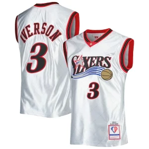 Fascinante Duraturo Allen Iverson Philadelphia 76ers 2000/01 Hardwood Classics 75th Anniversary Swingman Jersey Platinum