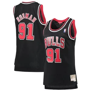 Incantevole Dennis Rodman Chicago Bulls Women's Hardwood Classics Swingman Jersey Black